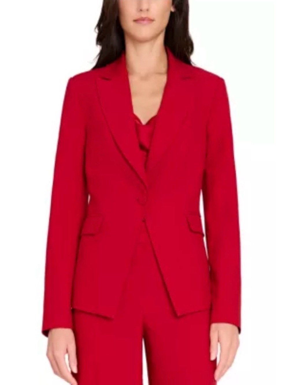 Tahari ASL Red Women's Tailored Pantsuit - Picture 1 of 2